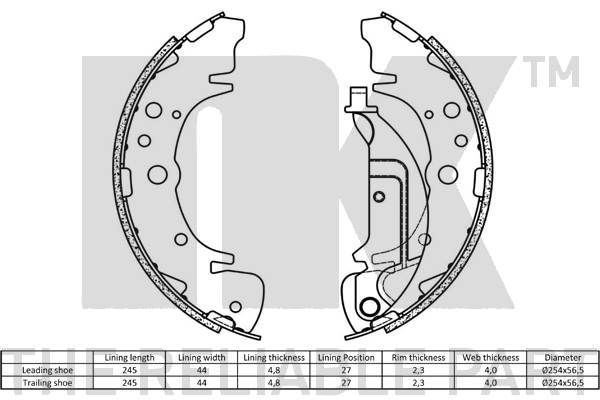 Stabdžių trinkelių komplektas NK 2734666
