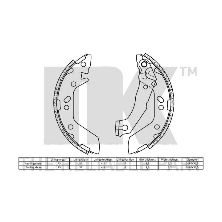 Stabdžių trinkelių komplektas NK 2734670