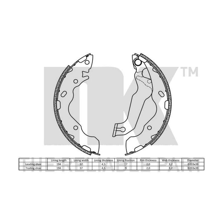 Stabdžių trinkelių komplektas NK 2734703