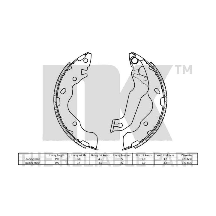 Stabdžių trinkelių komplektas NK 2734704