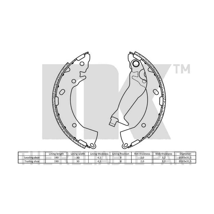 Stabdžių trinkelių komplektas NK 2734716