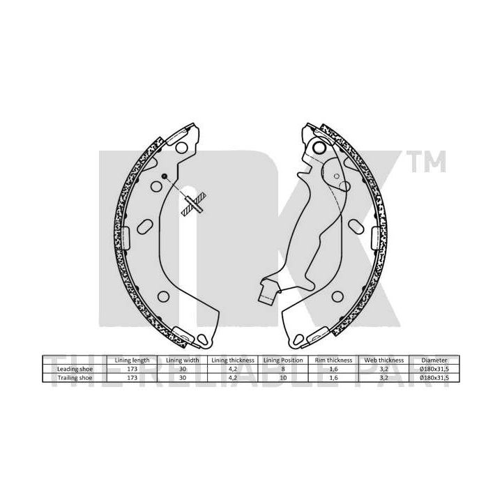 Stabdžių trinkelių komplektas NK 2734737