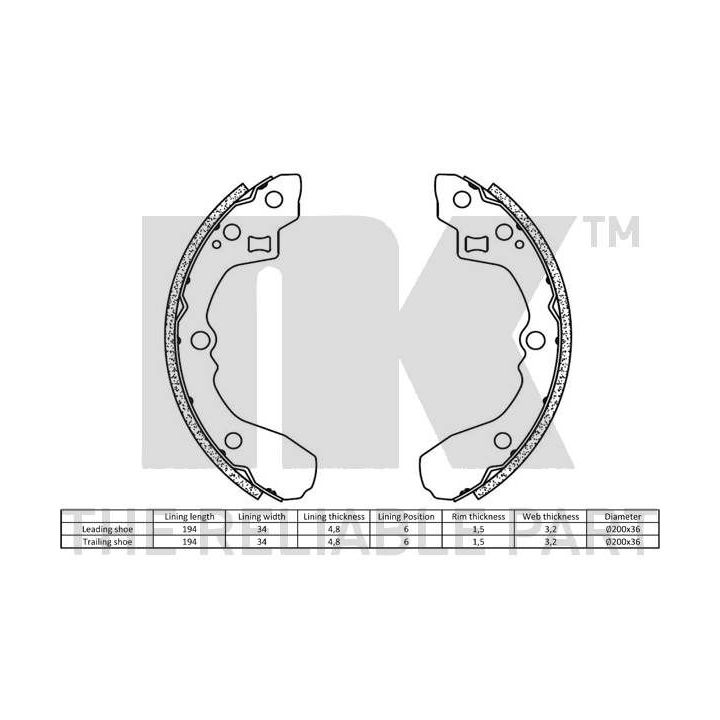 Stabdžių trinkelių komplektas NK 2735590