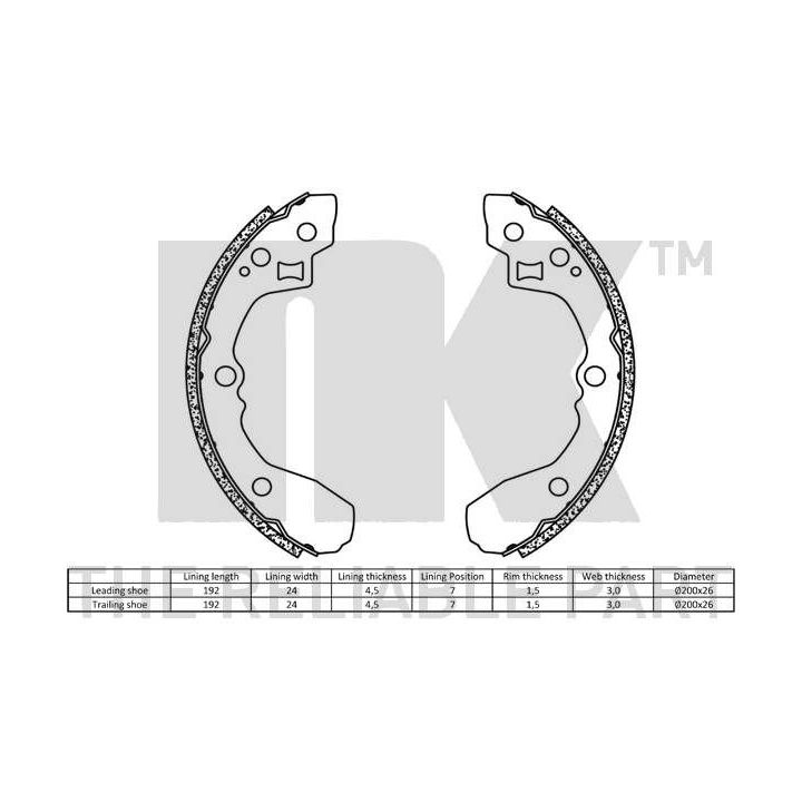 Stabdžių trinkelių komplektas NK 2735679