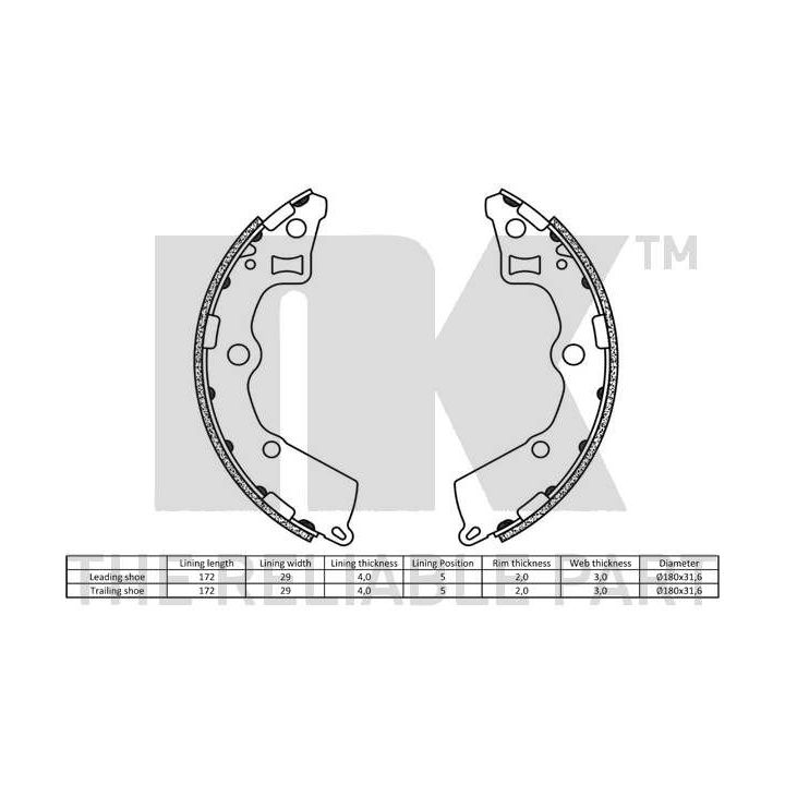 Stabdžių trinkelių komplektas NK 2735750