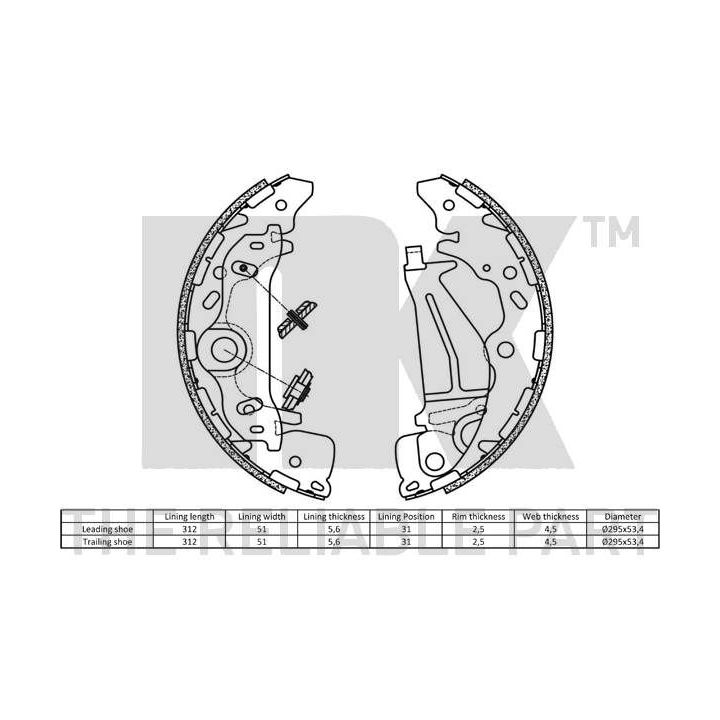 Stabdžių trinkelių komplektas NK 2735811