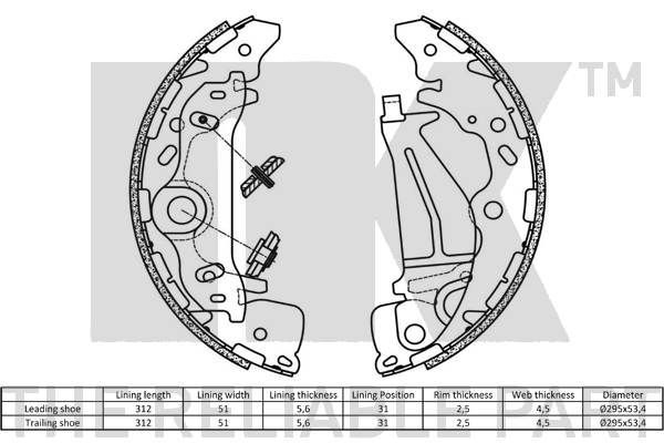 Stabdžių trinkelių komplektas NK 2735811