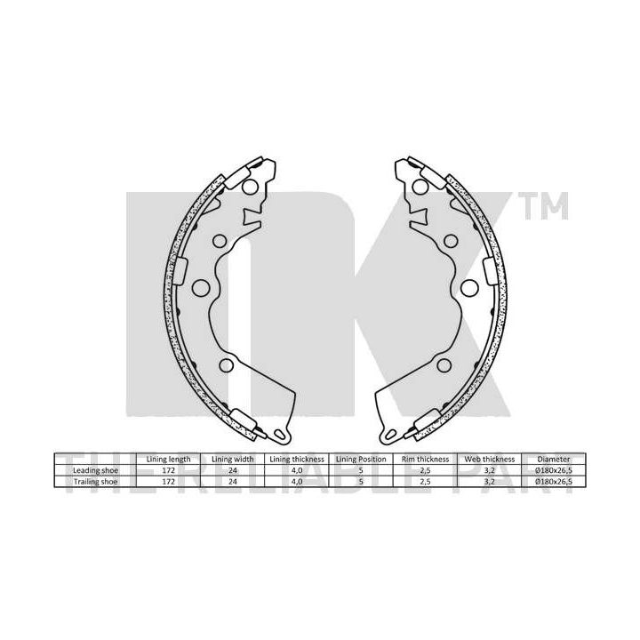 Stabdžių trinkelių komplektas NK 2735837