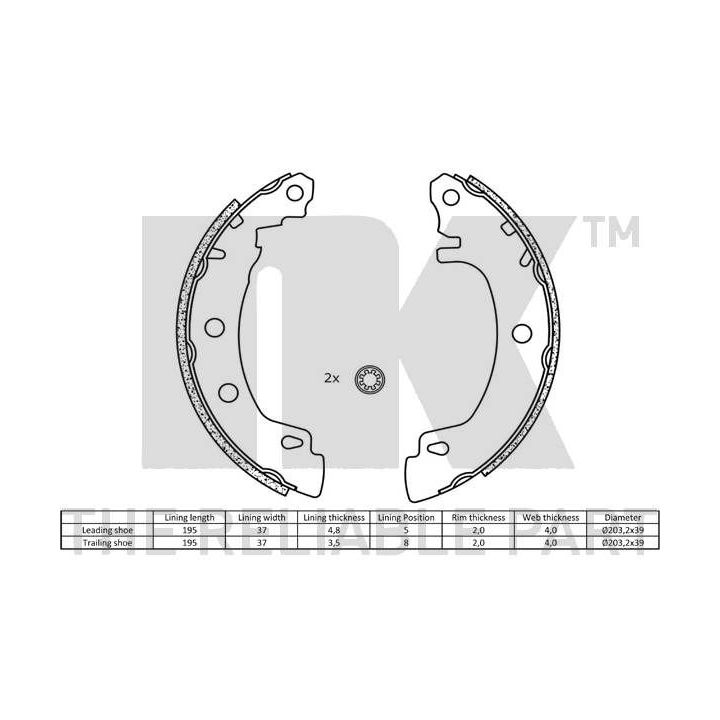 Stabdžių trinkelių komplektas NK 2739581