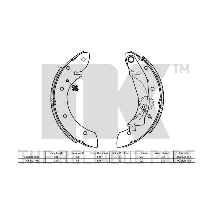 Stabdžių trinkelių komplektas NK 2739599