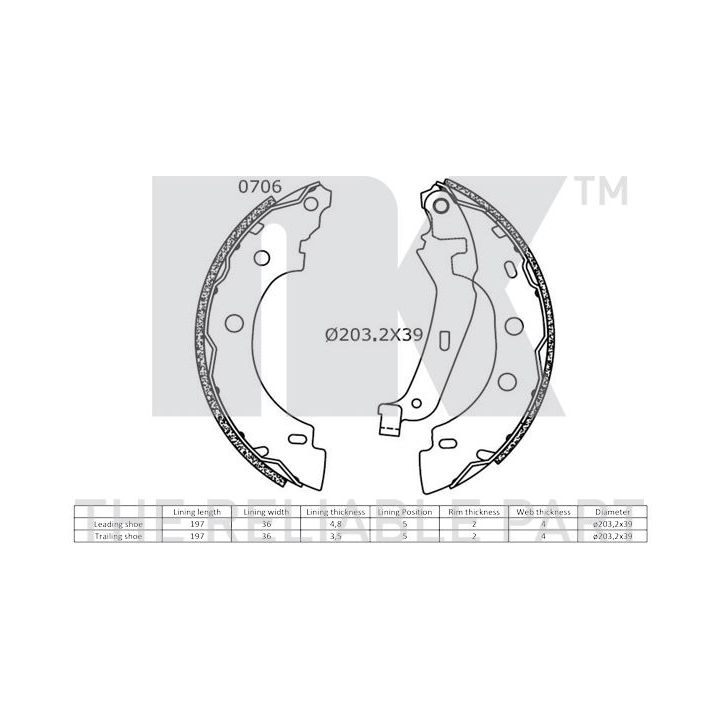 Stabdžių trinkelių komplektas NK 2739635
