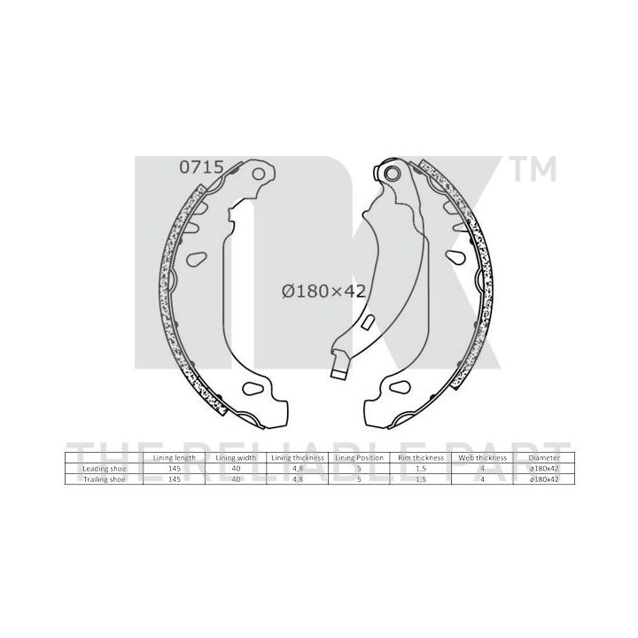 Stabdžių trinkelių komplektas NK 2739637