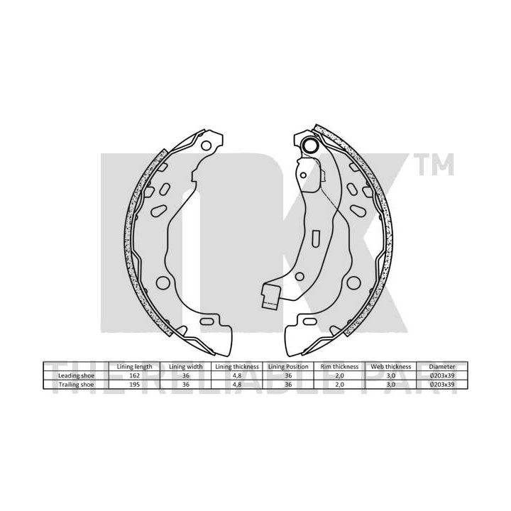 Stabdžių trinkelių komplektas NK 2739690