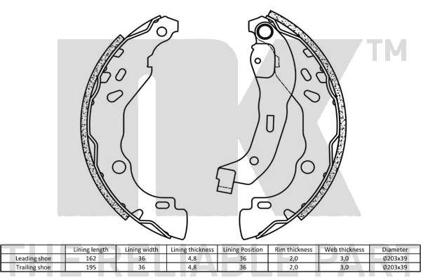 Stabdžių trinkelių komplektas NK 2739690