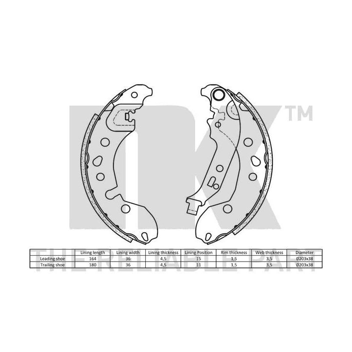 Stabdžių trinkelių komplektas NK 2739853