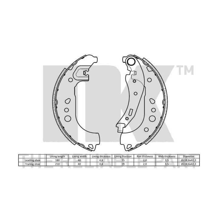 Stabdžių trinkelių komplektas NK 2739864