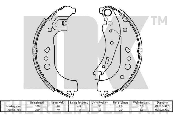 Stabdžių trinkelių komplektas NK 2739864