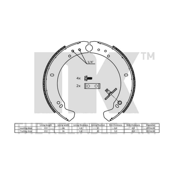 Stabdžių trinkelių komplektas NK 2740373