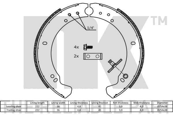 Stabdžių trinkelių komplektas NK 2740373