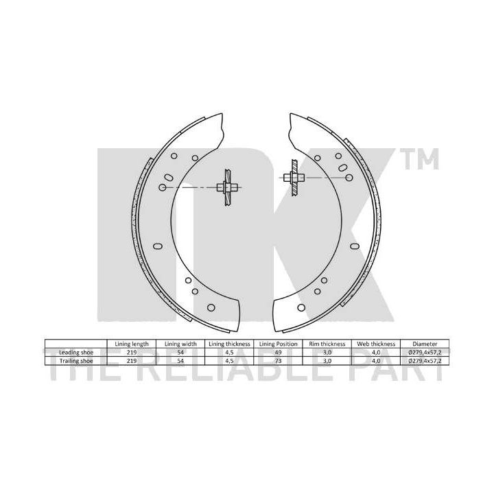 Stabdžių trinkelių komplektas NK 2740381