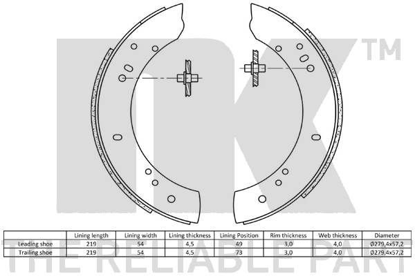 Stabdžių trinkelių komplektas NK 2740381