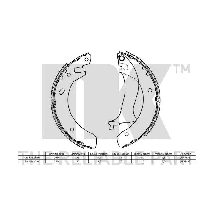 Stabdžių trinkelių komplektas NK 2740634