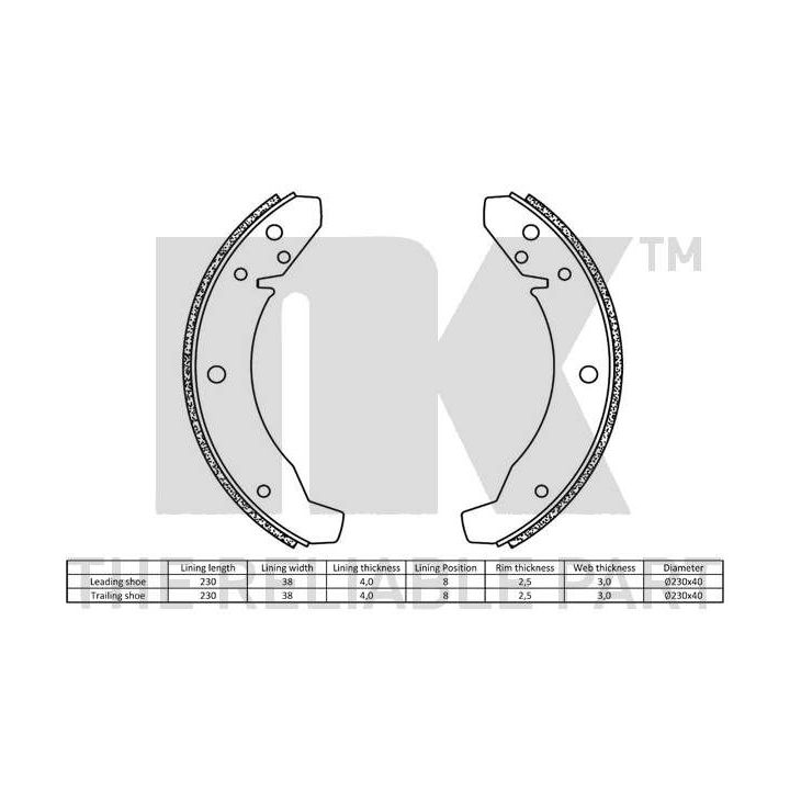 Stabdžių trinkelių komplektas NK 2747104