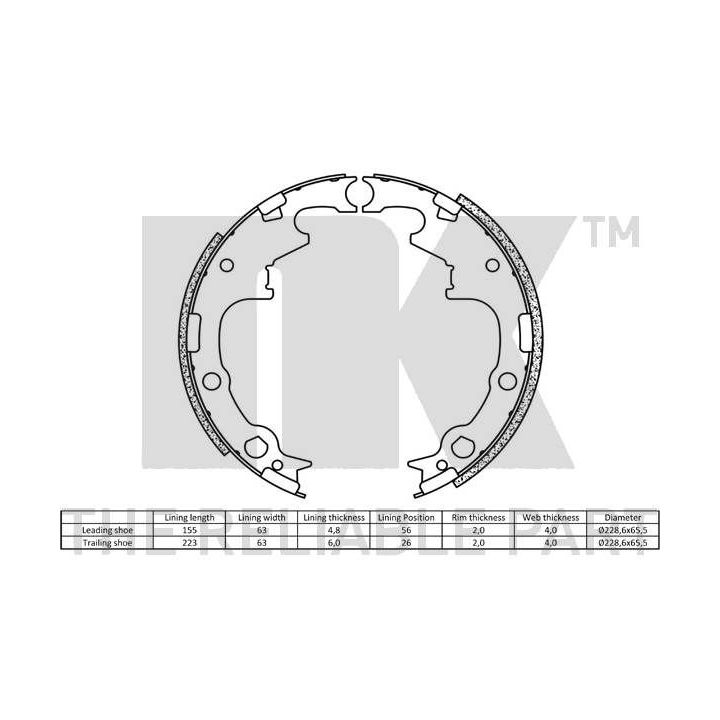 Stabdžių trinkelių komplektas NK 2793630