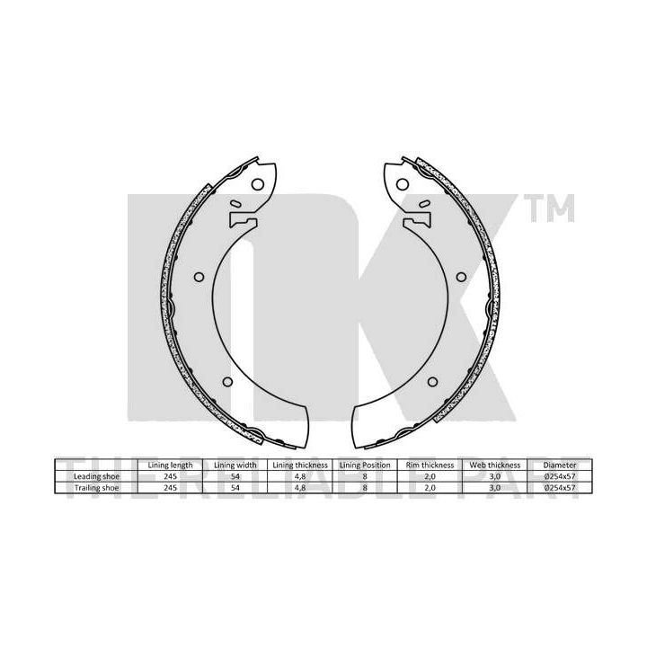 Stabdžių trinkelių komplektas NK 2799272