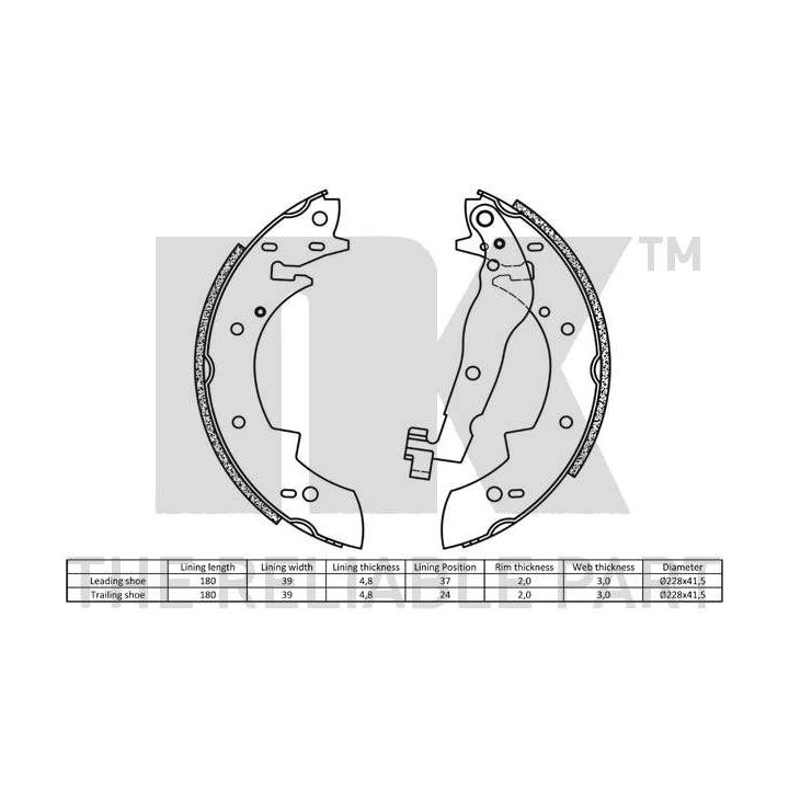 Stabdžių trinkelių komplektas NK 2799307