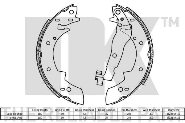 Stabdžių trinkelių komplektas NK 2799307