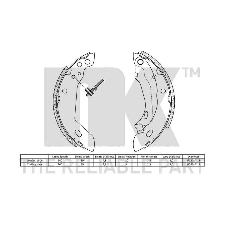 Stabdžių trinkelių komplektas NK 2799389