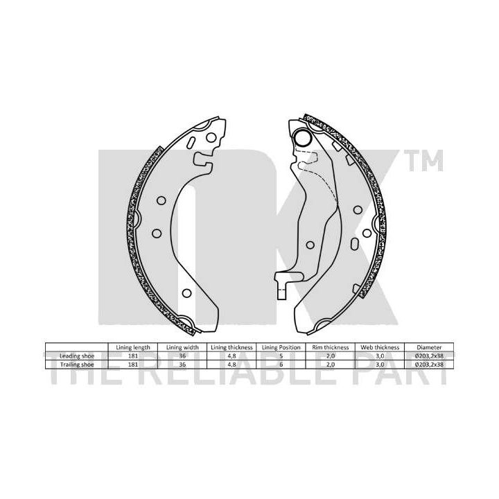 Stabdžių trinkelių komplektas NK 2799527