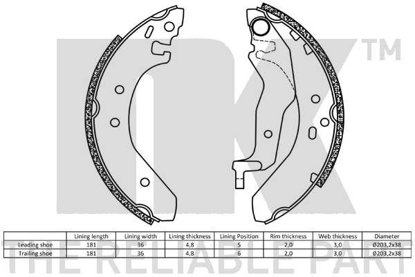Stabdžių trinkelių komplektas NK 2799527