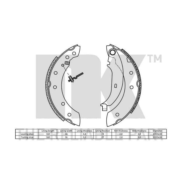 Stabdžių trinkelių komplektas NK 2799572