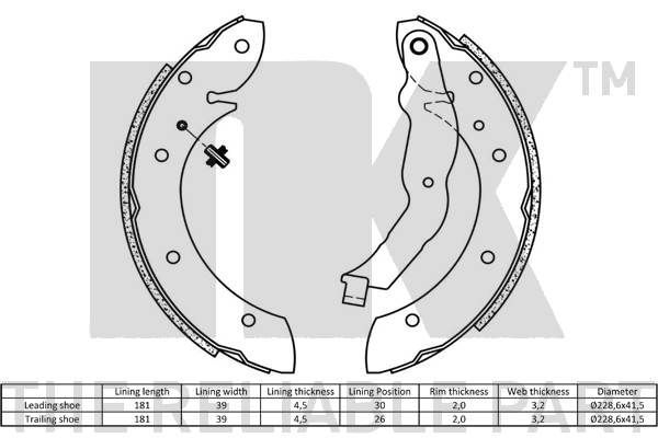 Stabdžių trinkelių komplektas NK 2799575