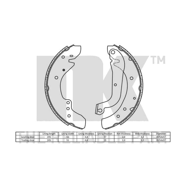 Stabdžių trinkelių komplektas NK 2799577