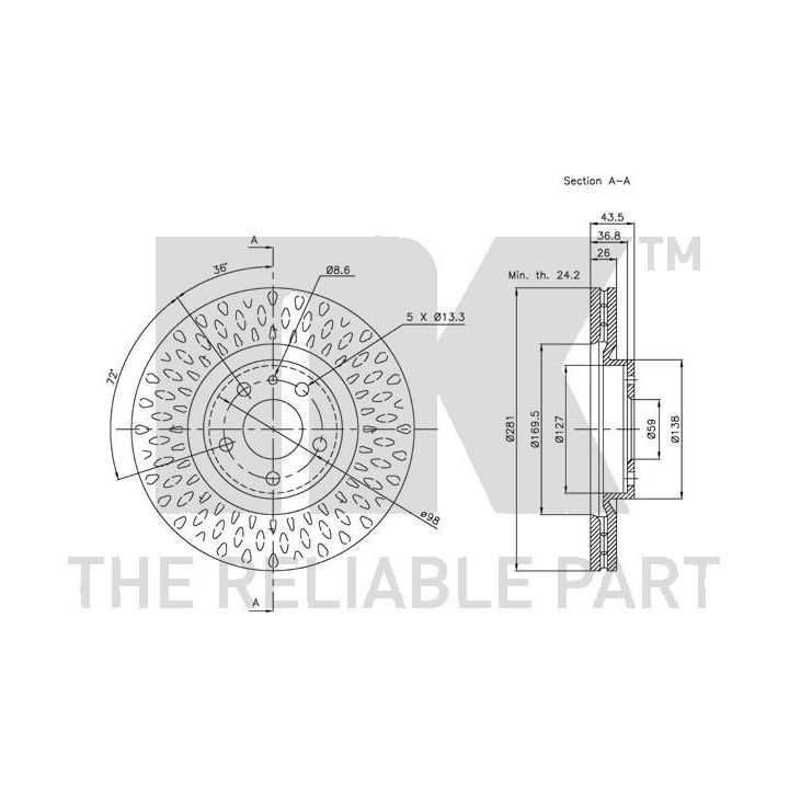 Stabdžių diskas NK 201014