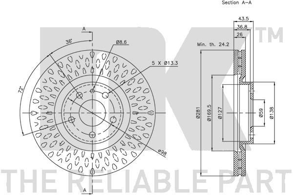 Stabdžių diskas NK 201014
