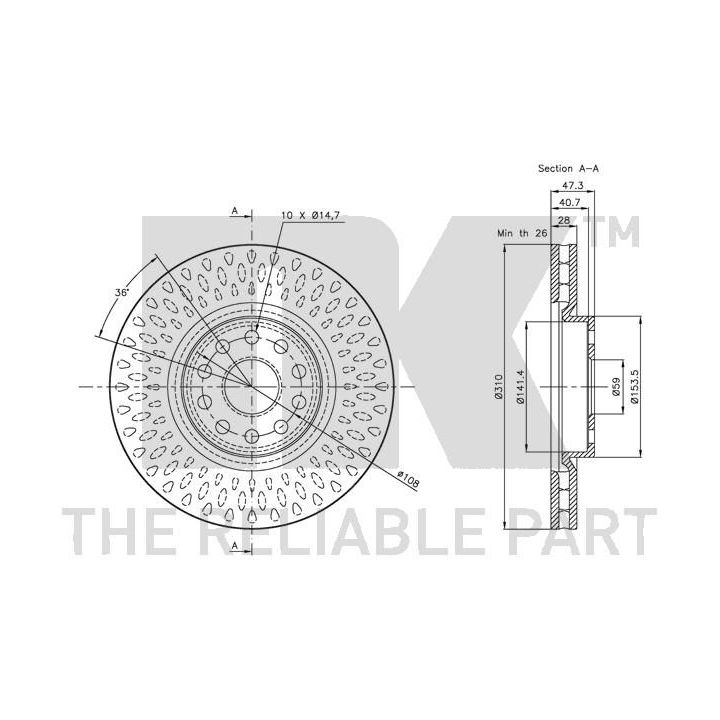 Stabdžių diskas NK 201018