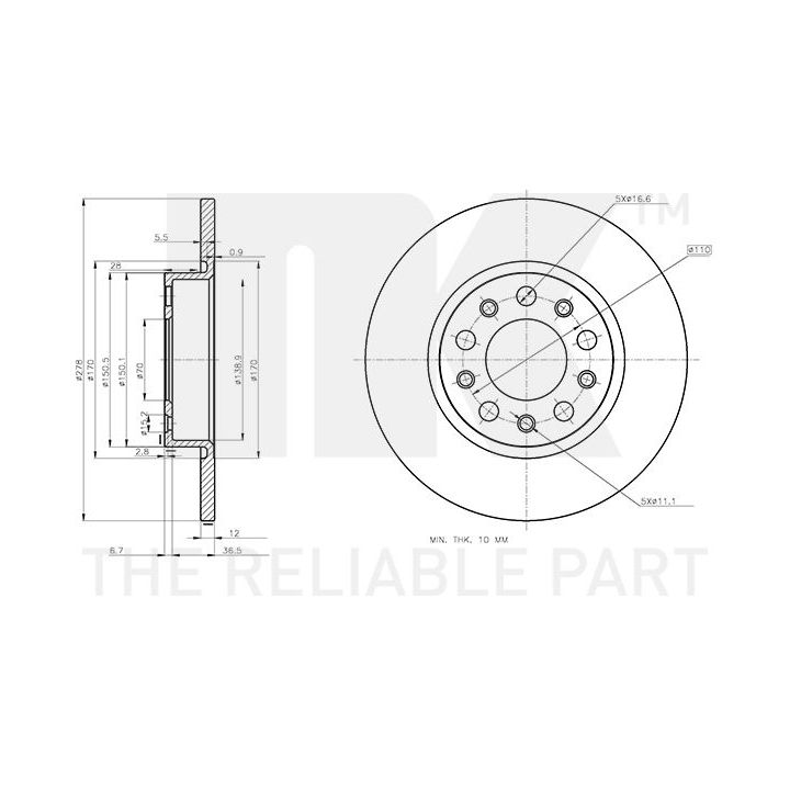 Stabdžių diskas NK 201032