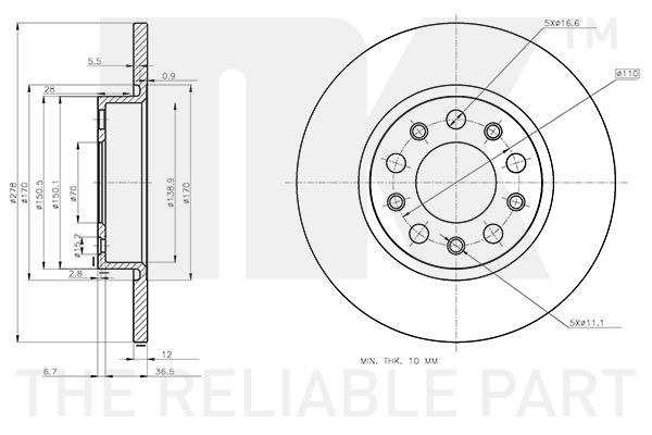 Stabdžių diskas NK 201032