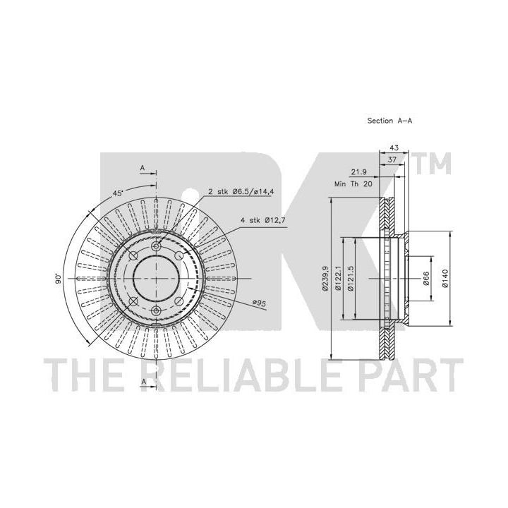 Stabdžių diskas NK 201212