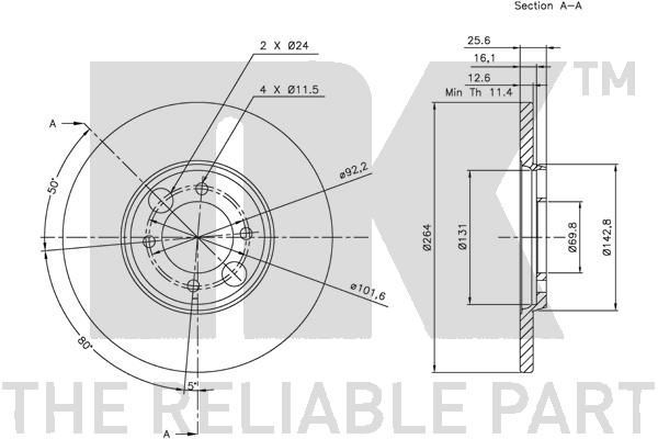 Stabdžių diskas NK 201216