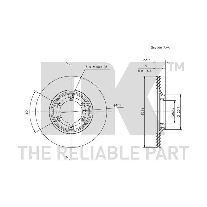 Stabdžių diskas NK 201401