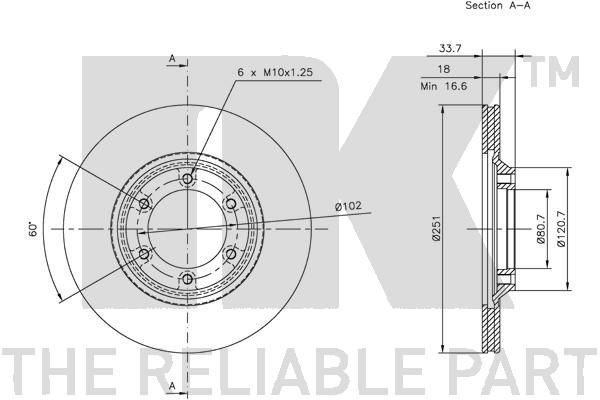 Stabdžių diskas NK 201401