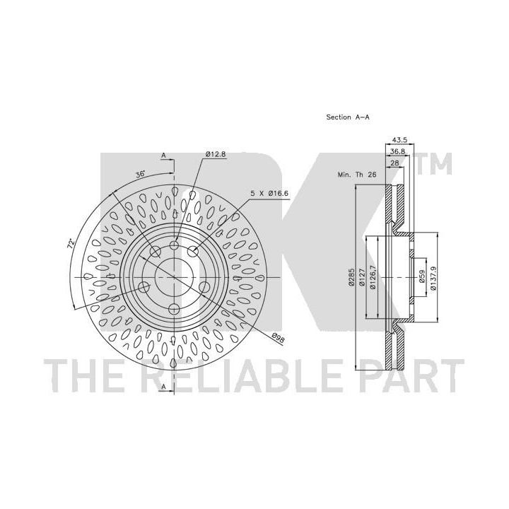 Stabdžių diskas NK 201933