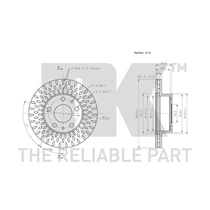 Stabdžių diskas NK 201941