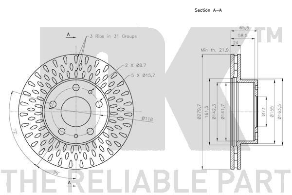 Stabdžių diskas NK 201941