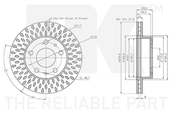 Stabdžių diskas NK 201943